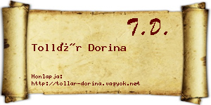 Tollár Dorina névjegykártya