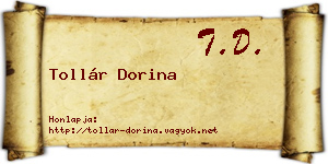 Tollár Dorina névjegykártya